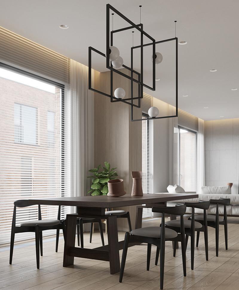 Mondrian Glass Ceiling Light - Modern Design, Adjustable Brightness