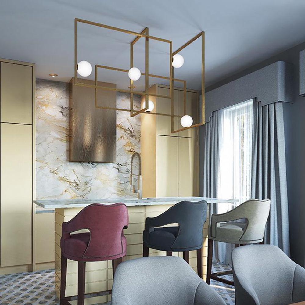 Mondrian Glass Ceiling Light - Modern Design, Adjustable Brightness