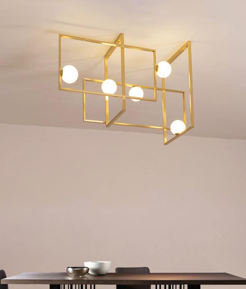 Mondrian Glass Ceiling Light - Modern Design, Adjustable Brightness