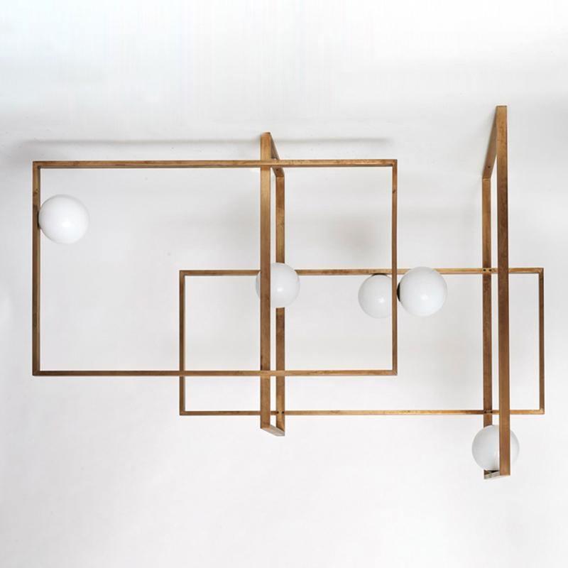 Mondrian Glass Ceiling Light - Modern Design, Adjustable Brightness