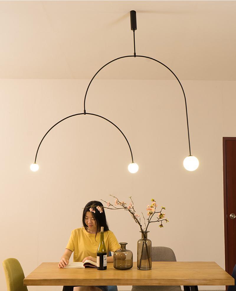 Mobile Chandelier with Adjustable Height and LED Lighting Features