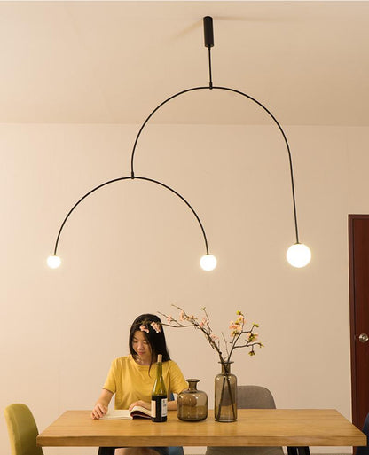 Mobile Chandelier with Adjustable Height and LED Lighting Features