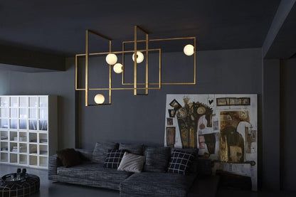 Mondrian Glass Ceiling Light - Modern Design, Adjustable Brightness