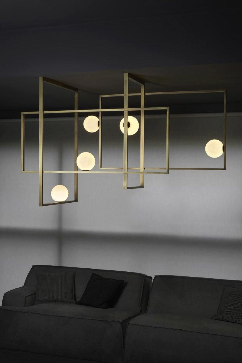 Mondrian Glass Ceiling Light - Modern Design, Adjustable Brightness