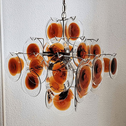 Elegant Glass Chandelier with Adjustable Height and Dimmable Lighting