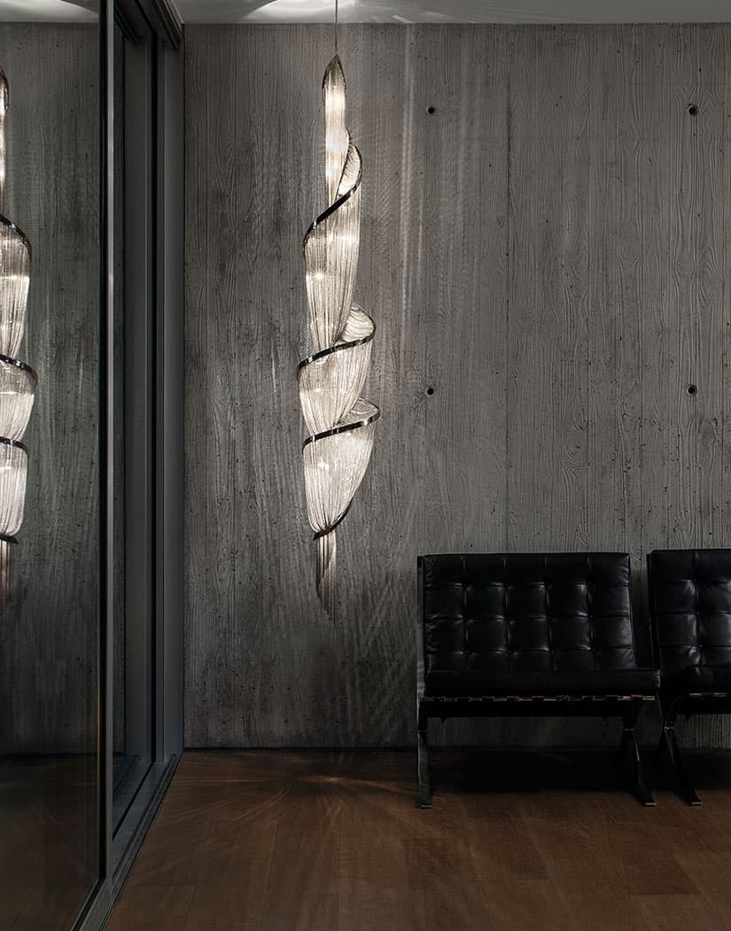 Twilight Spiral Chain Chandelier - Elegant Design with Adjustable Heig
