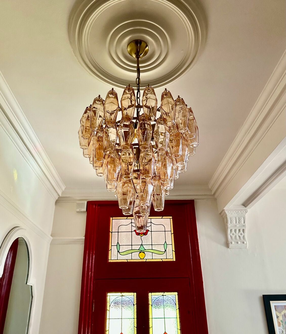 Asti Glass Chandelier - Elegant Design with Adjustable Height & Crysta