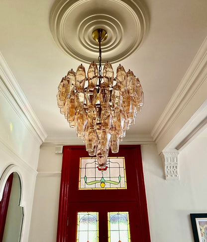 Asti Glass Chandelier - Elegant Design with Adjustable Height & Crysta