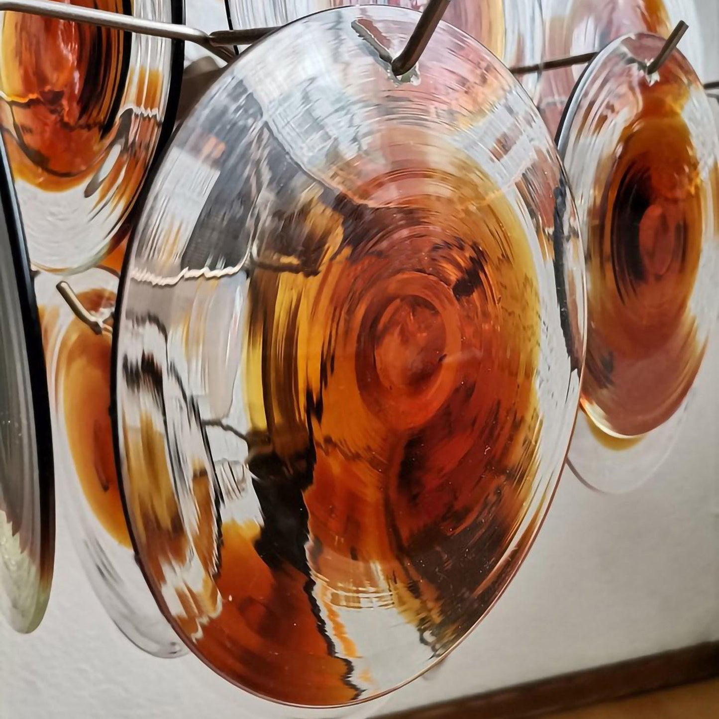 Elegant Glass Chandelier with Adjustable Height and Dimmable Lighting