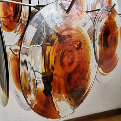 Elegant Glass Chandelier with Adjustable Height and Dimmable Lighting