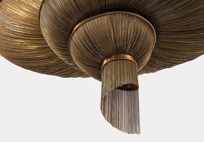 Spiral Elegance Chain Chandelier - Modern Design with Dimmable LEDs