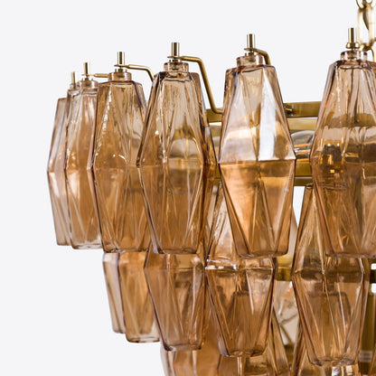 Asti Glass Chandelier - Elegant Design with Adjustable Height & Crysta