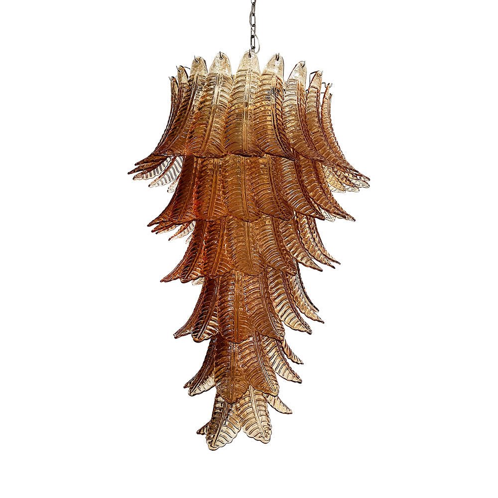 Rosalind Glass Amber Chandelier - Elegant Design with Dimmable Lights