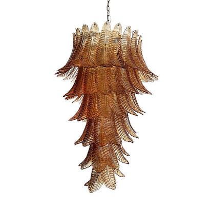 Rosalind Glass Amber Chandelier - Elegant Design with Dimmable Lights