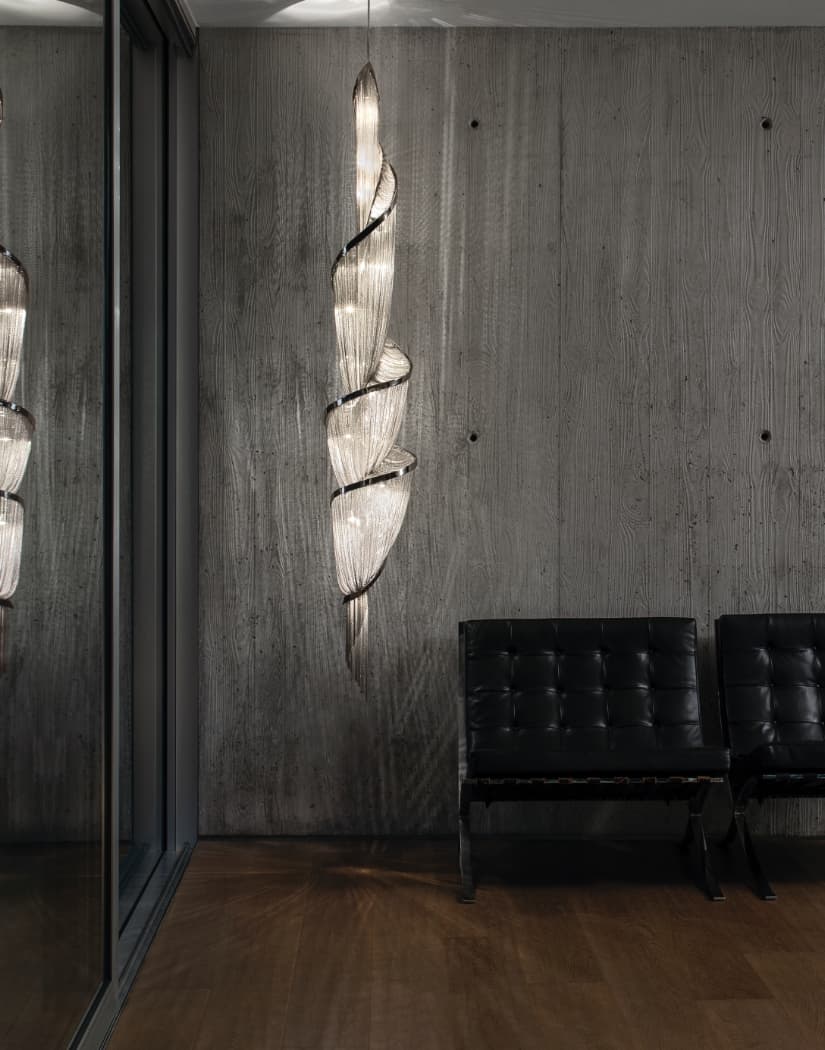 Twilight Spiral Chain Chandelier - Elegant Design with Adjustable Heig