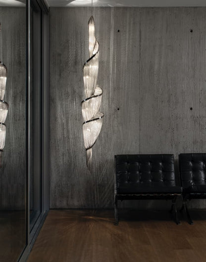 Twilight Spiral Chain Chandelier - Elegant Design with Adjustable Heig