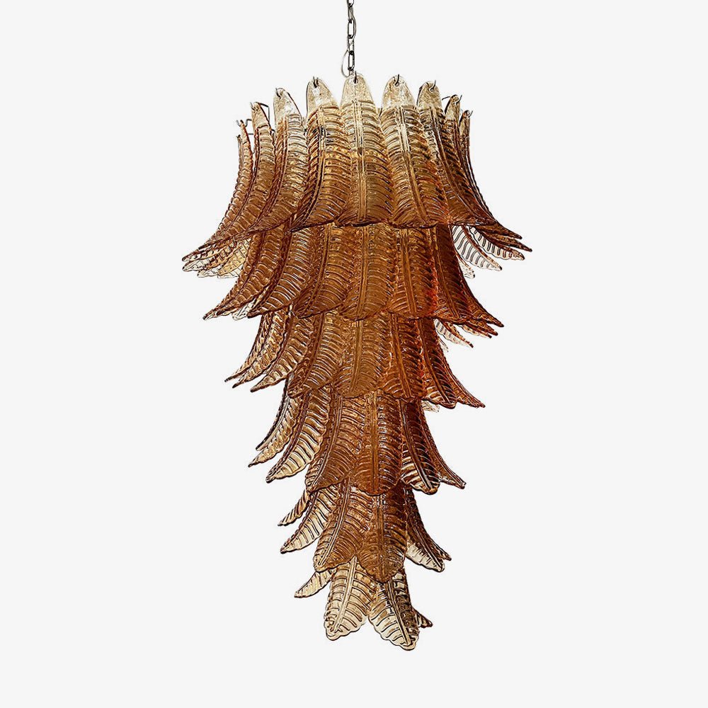 Rosalind Glass Amber Chandelier - Elegant Design with Dimmable Lights