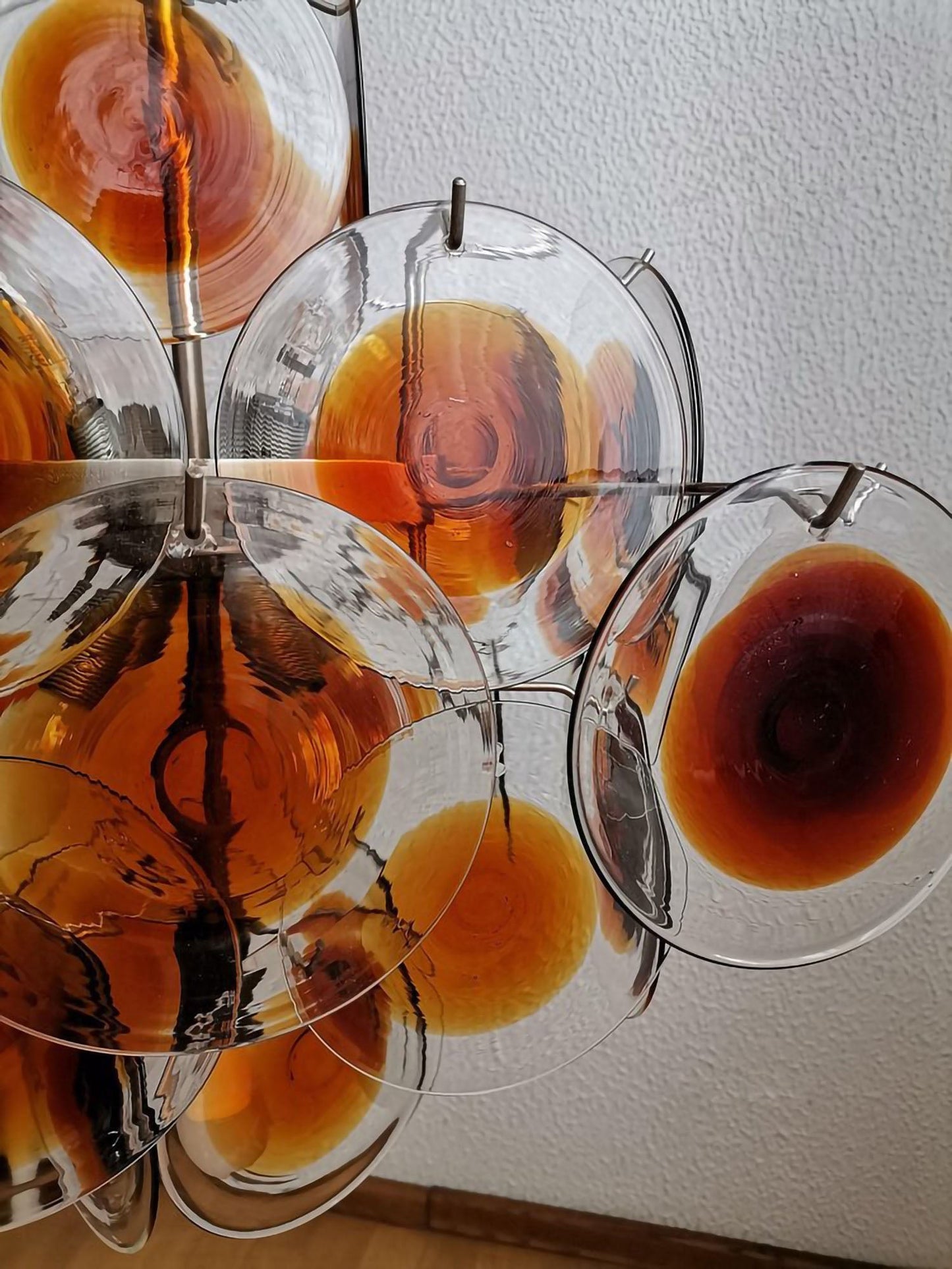 Elegant Glass Chandelier with Adjustable Height and Dimmable Lighting