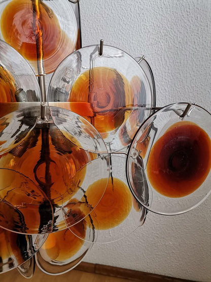 Elegant Glass Chandelier with Adjustable Height and Dimmable Lighting