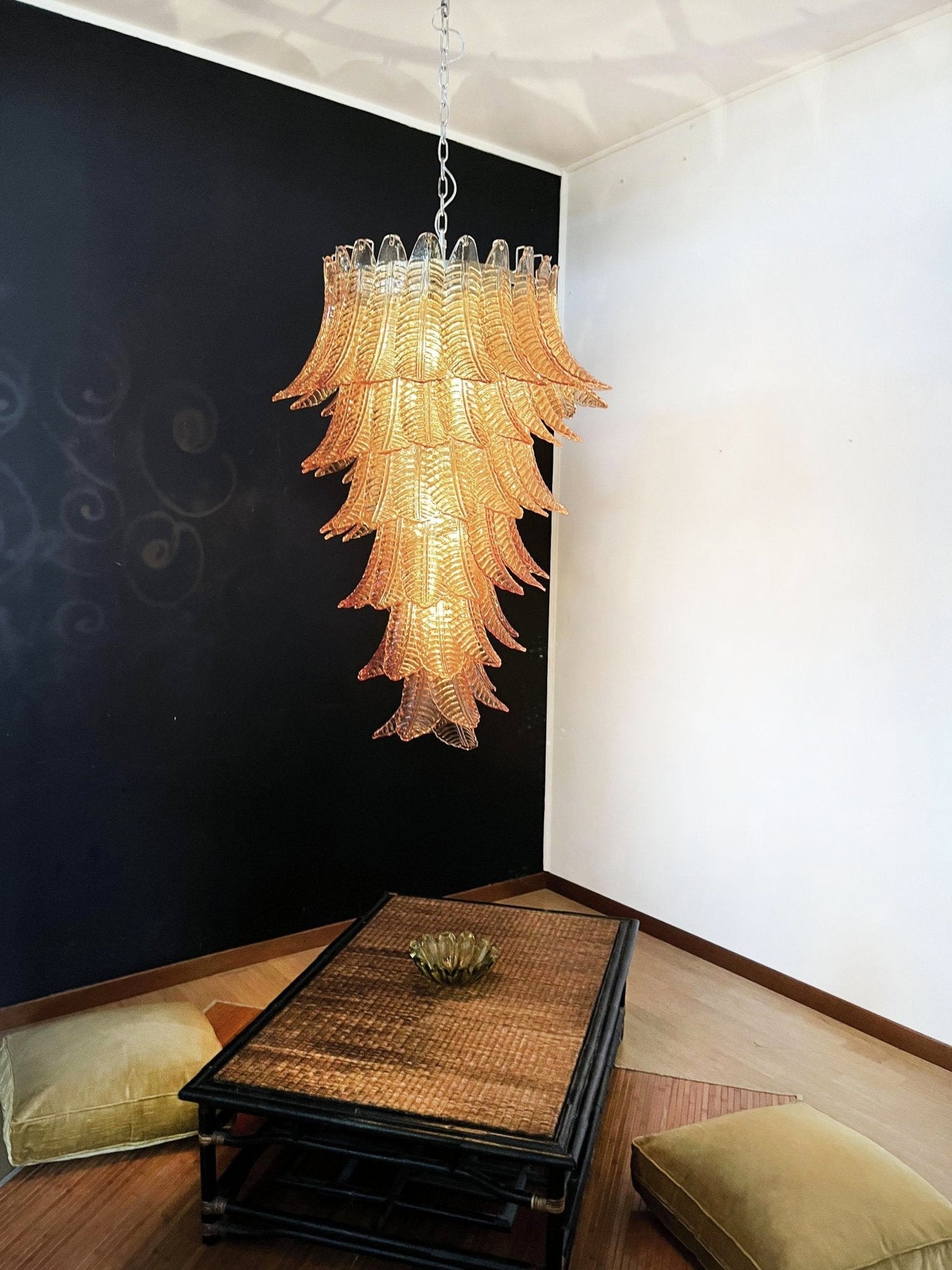 Rosalind Glass Amber Chandelier - Elegant Design with Dimmable Lights