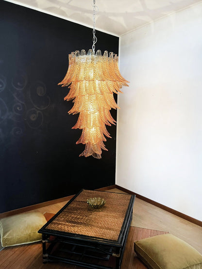 Rosalind Glass Amber Chandelier - Elegant Design with Dimmable Lights