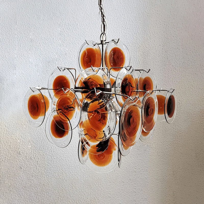 Elegant Glass Chandelier with Adjustable Height and Dimmable Lighting
