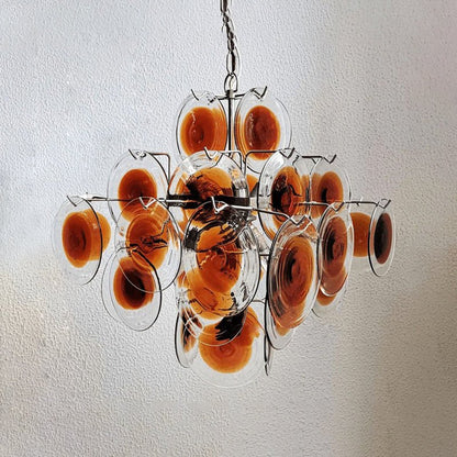 Elegant Glass Chandelier with Adjustable Height and Dimmable Lighting