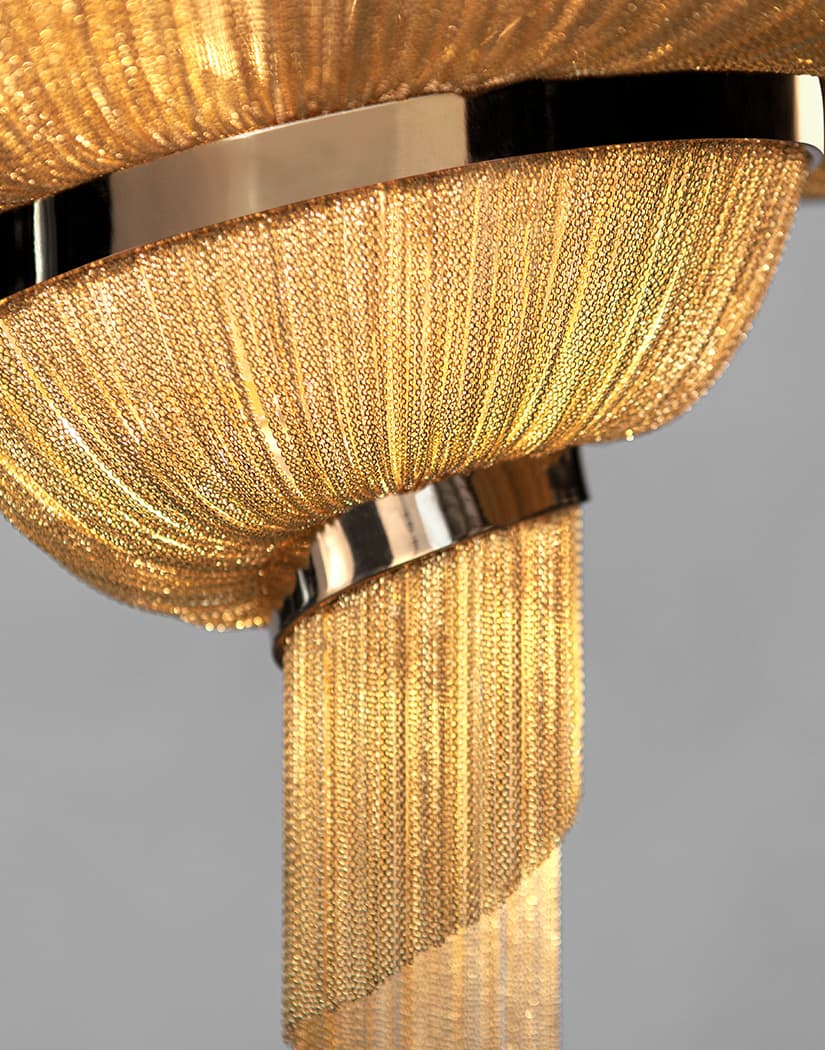 Spiral Elegance Chain Chandelier - Modern Design with Dimmable LEDs