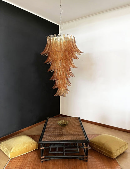 Rosalind Glass Amber Chandelier - Elegant Design with Dimmable Lights