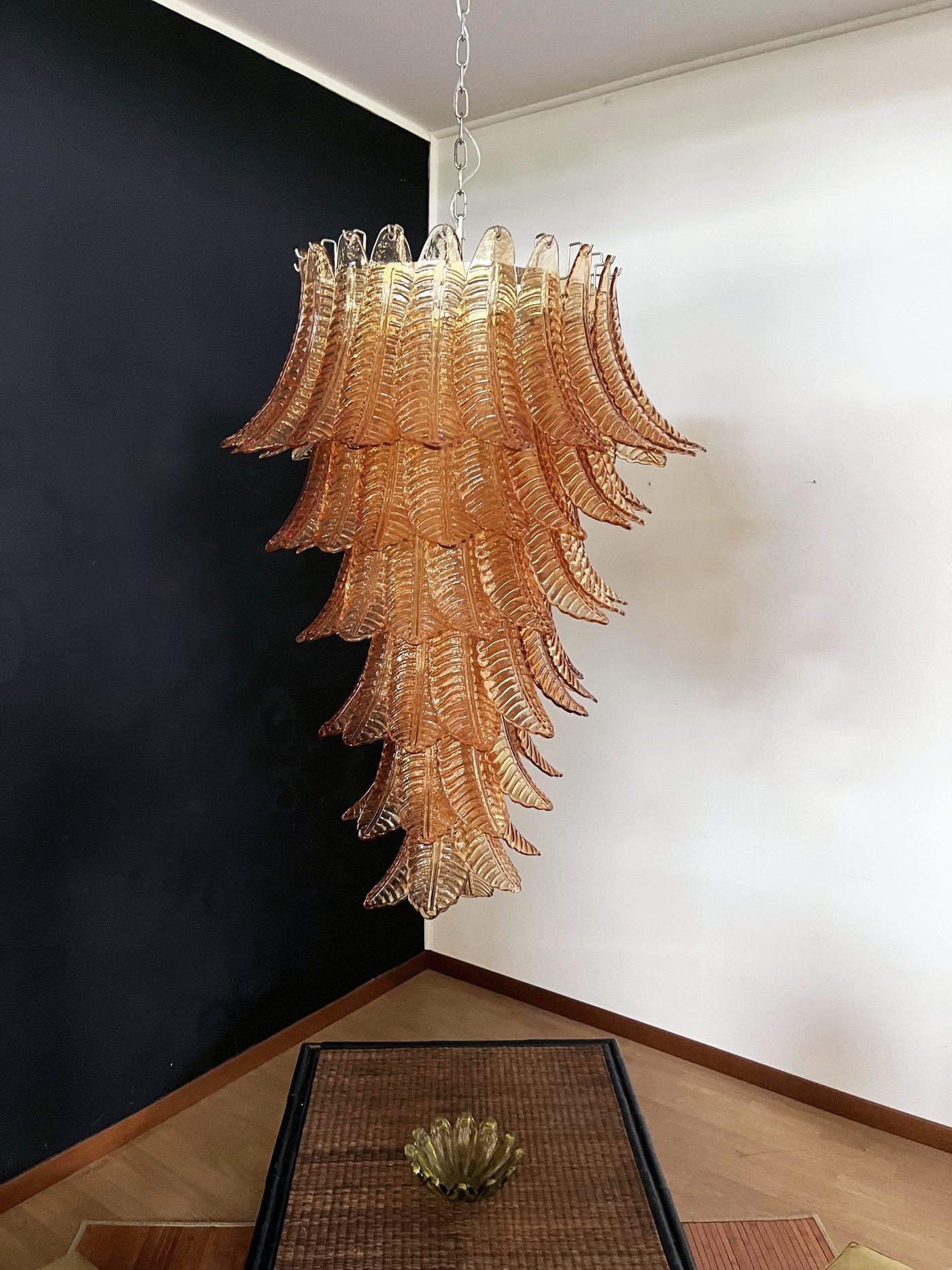 Rosalind Glass Amber Chandelier - Elegant Design with Dimmable Lights