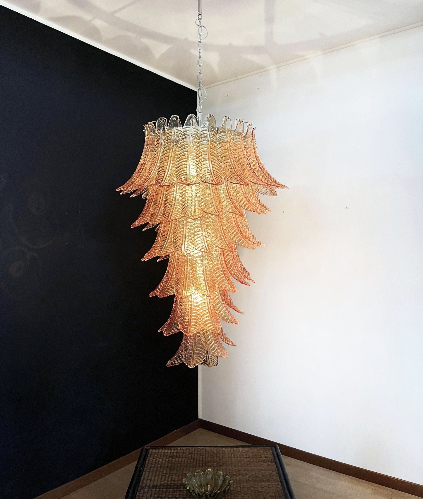 Rosalind Glass Amber Chandelier - Elegant Design with Dimmable Lights