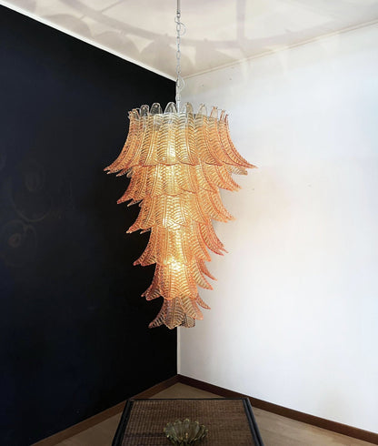 Rosalind Glass Amber Chandelier - Elegant Design with Dimmable Lights