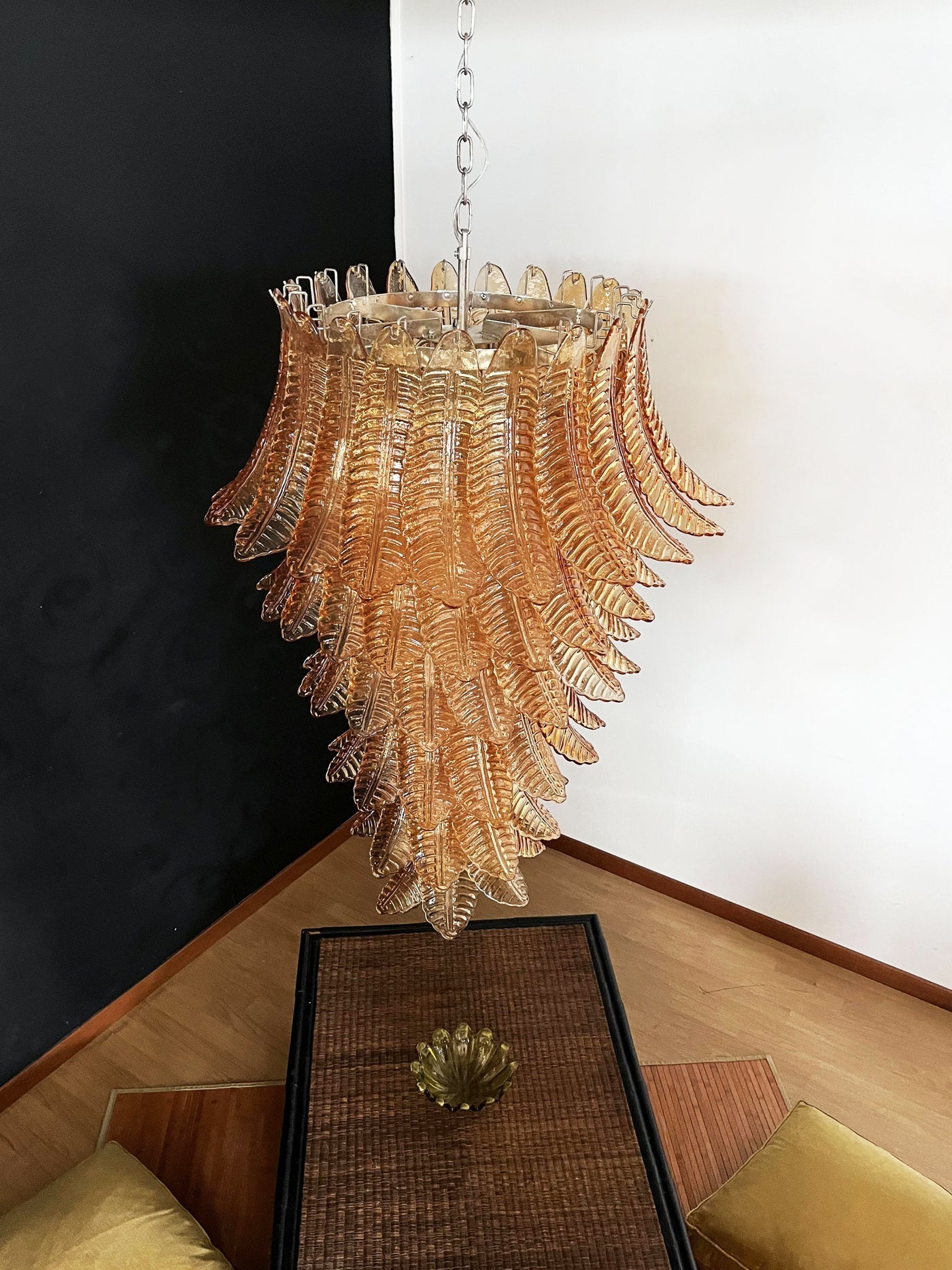 Rosalind Glass Amber Chandelier - Elegant Design with Dimmable Lights