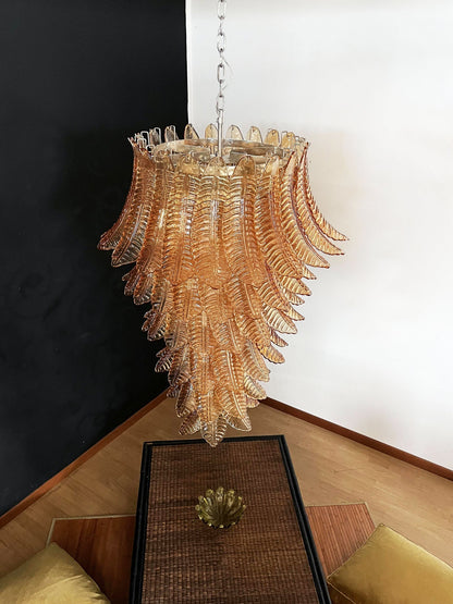 Rosalind Glass Amber Chandelier - Elegant Design with Dimmable Lights