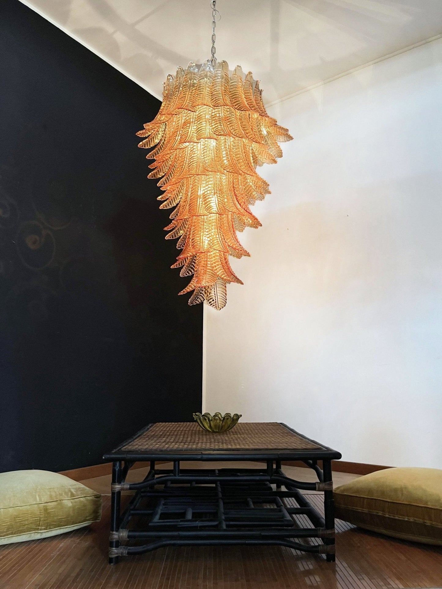 Rosalind Glass Amber Chandelier - Elegant Design with Dimmable Lights