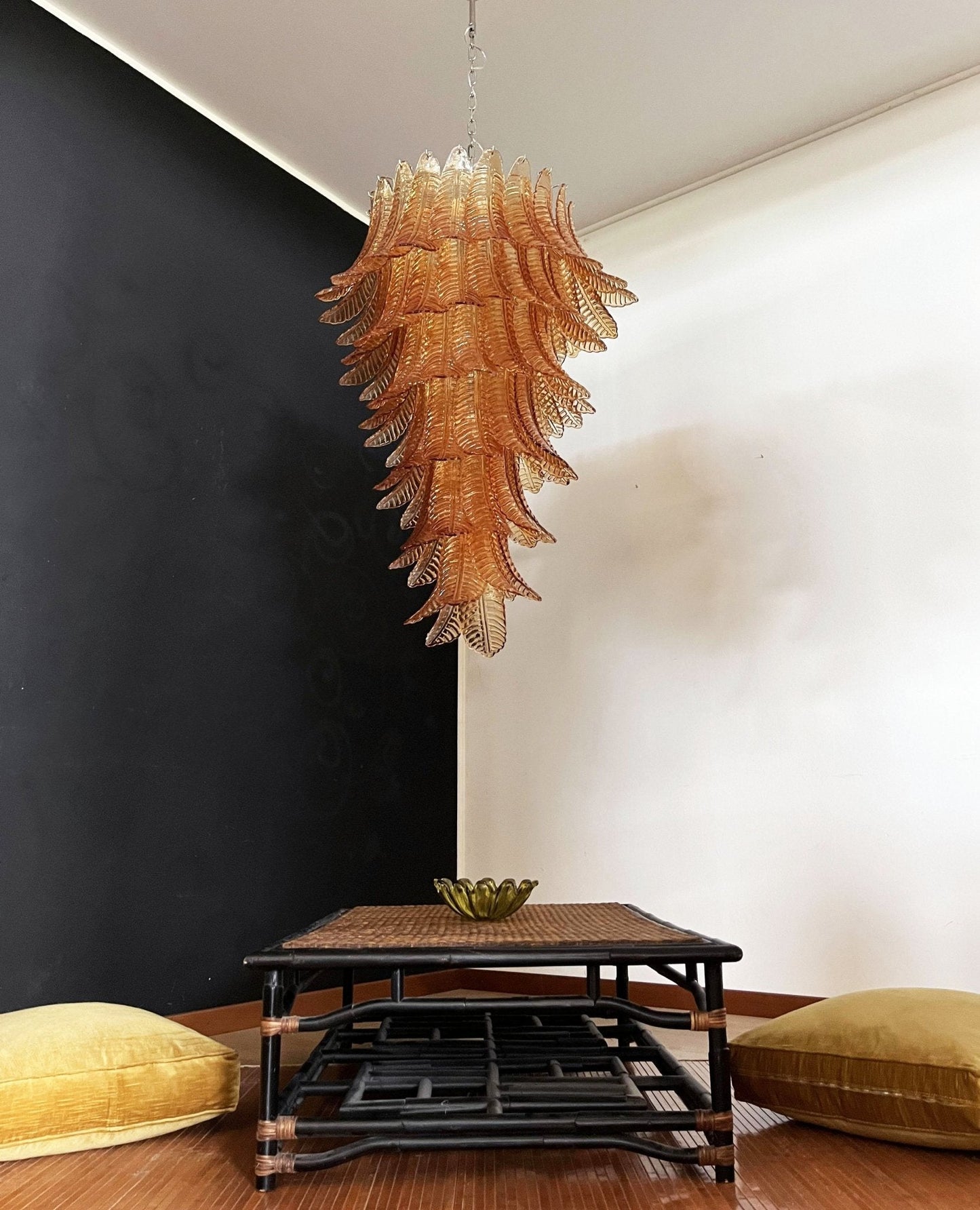 Rosalind Glass Amber Chandelier - Elegant Design with Dimmable Lights