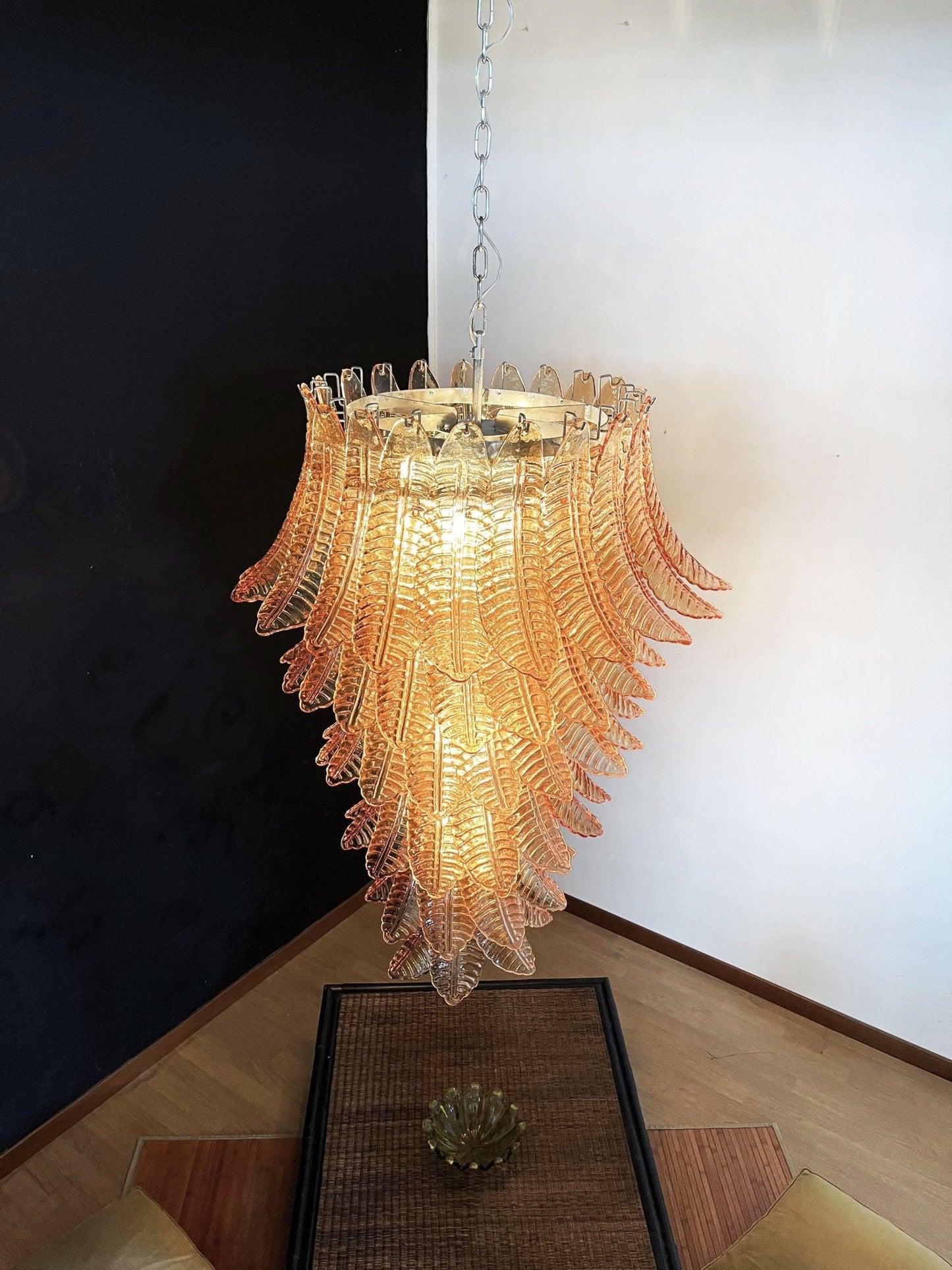 Rosalind Glass Amber Chandelier - Elegant Design with Dimmable Lights