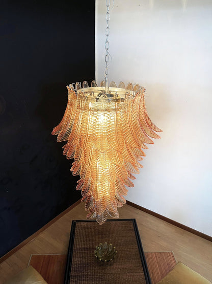 Rosalind Glass Amber Chandelier - Elegant Design with Dimmable Lights
