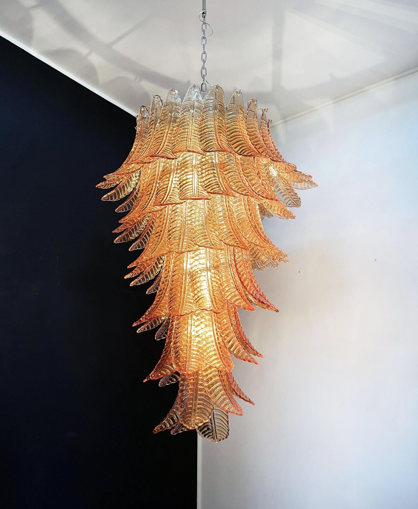 Rosalind Glass Amber Chandelier - Elegant Design with Dimmable Lights