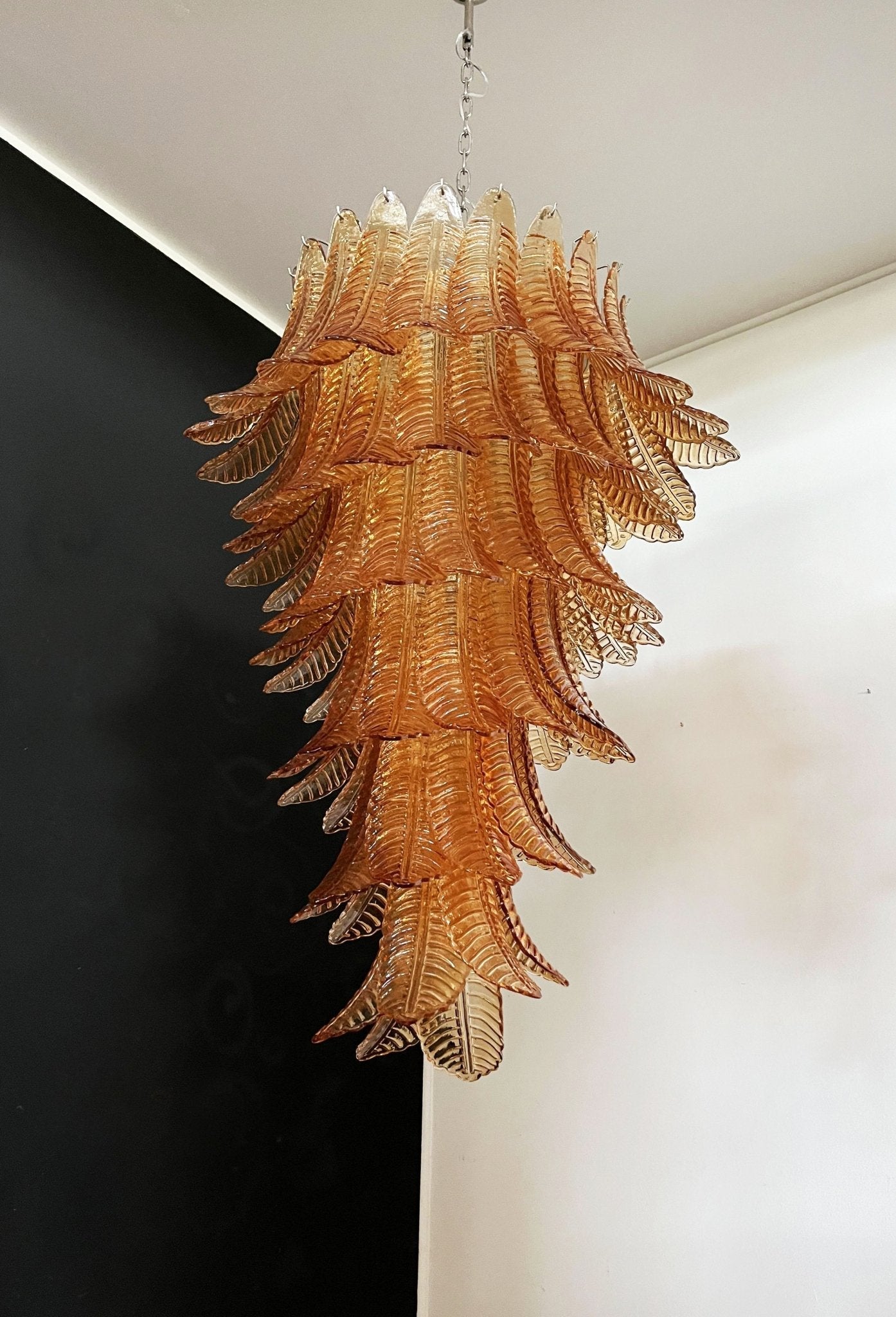 Rosalind Glass Amber Chandelier - Elegant Design with Dimmable Lights