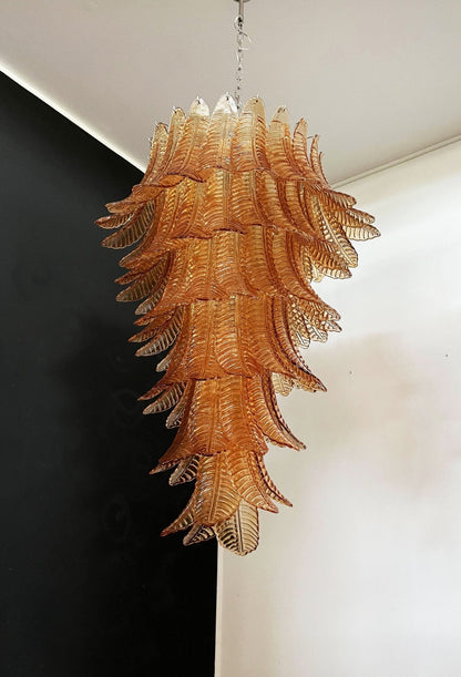 Rosalind Glass Amber Chandelier - Elegant Design with Dimmable Lights