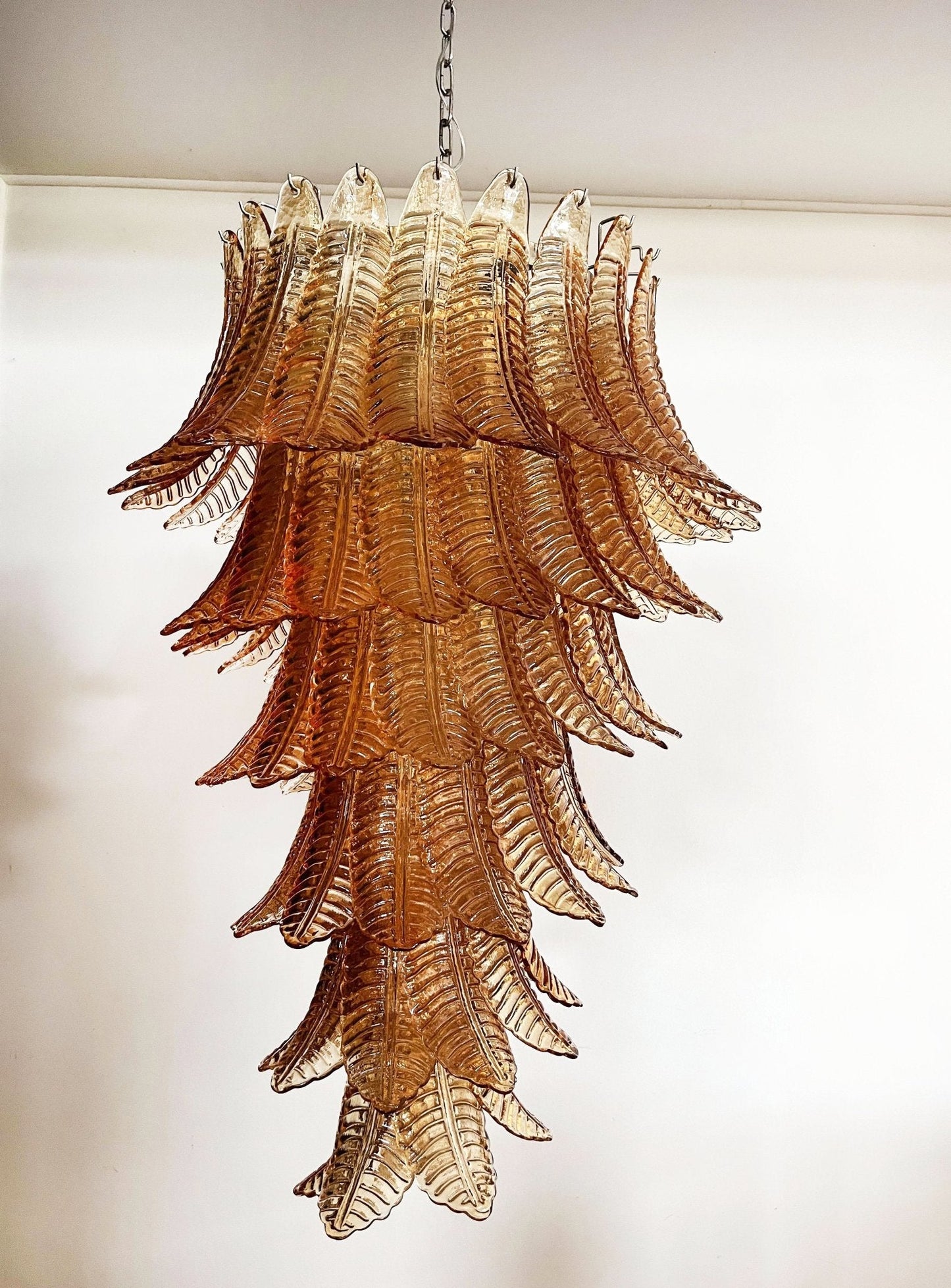 Rosalind Glass Amber Chandelier - Elegant Design with Dimmable Lights