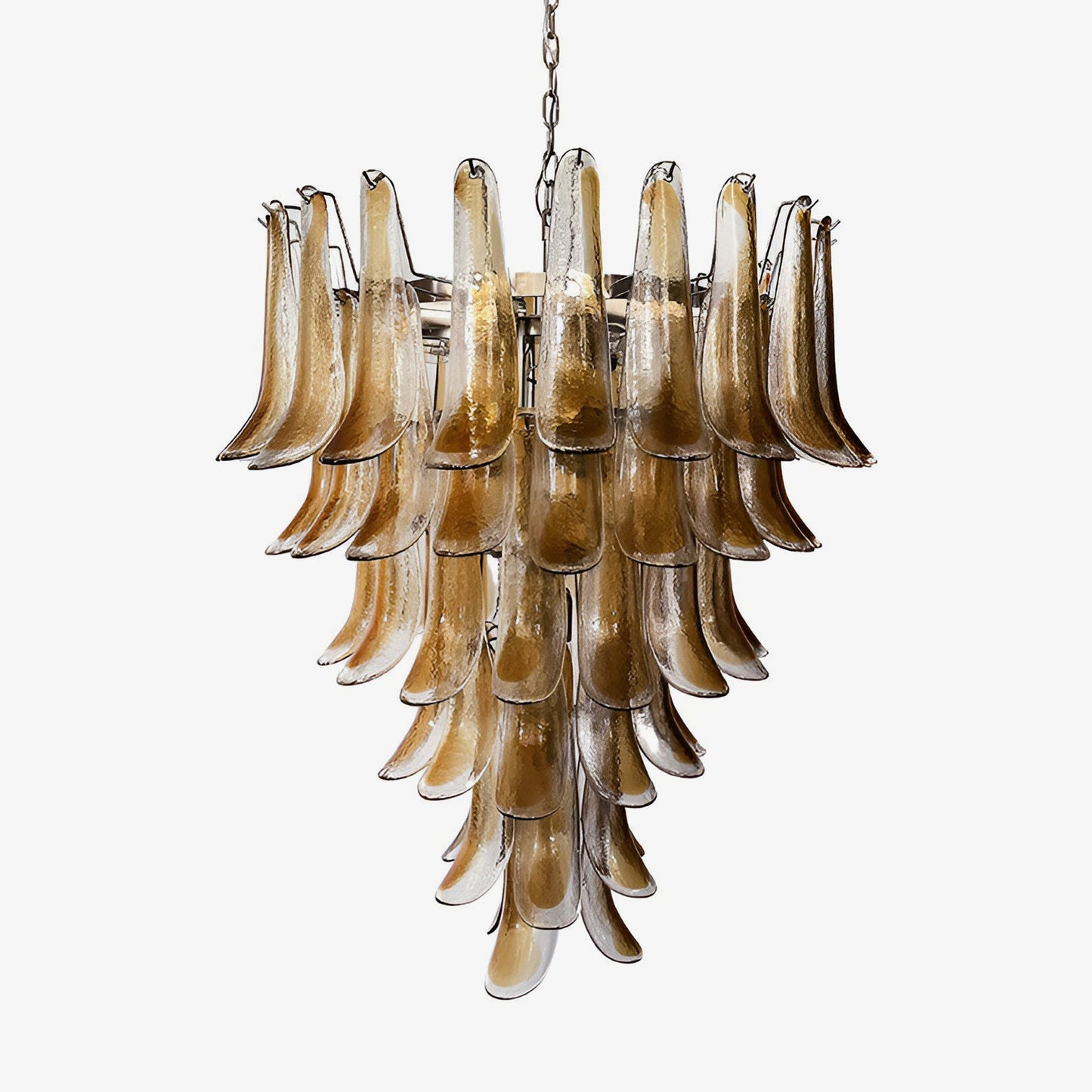 Elegant Solenne Glass Chandelier with Adjustable Height & Dimmable Lig