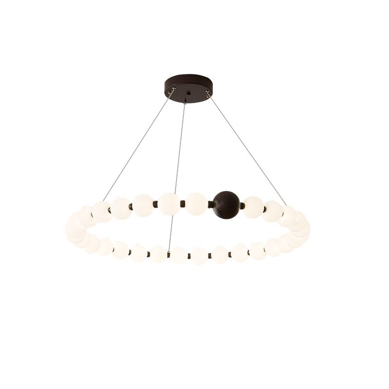 Celestial Bead Ring Chandelier - Elegant Design with Adjustable Height