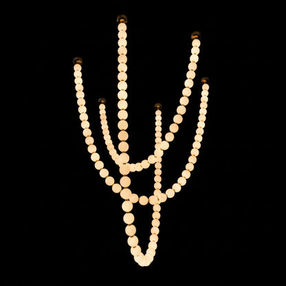 Elegant Pearl Glass Chandelier with Adjustable Height & Soft Lighting