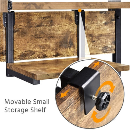 3 Tiers Rolling Computer Desk on Wheels Position 11