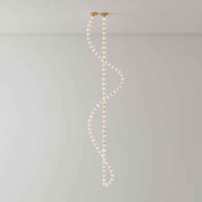 Elegant Pearl Ball Chandelier Necklace - Adjustable Length, Durable De