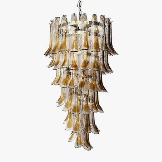 Elegant Marigold Glass Chandelier with Adjustable Height & LED Compati