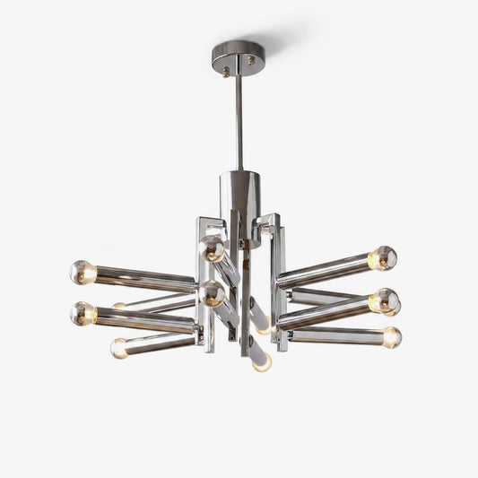 Sputnik Chrome Chandelier - Modern Design with Adjustable Arms & LED C
