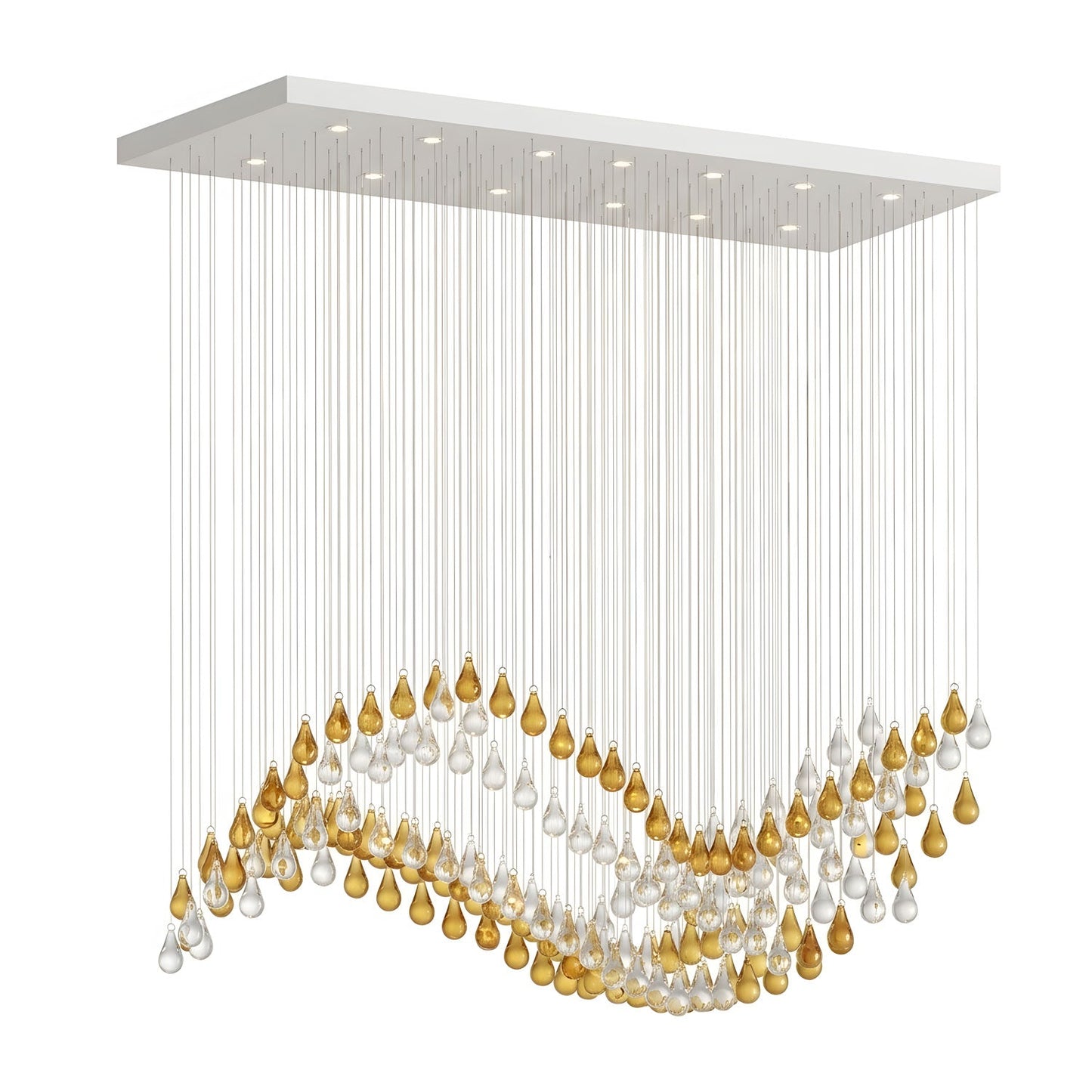 Droplets Sculpture Chandelier - Elegant Design with Adjustable Height